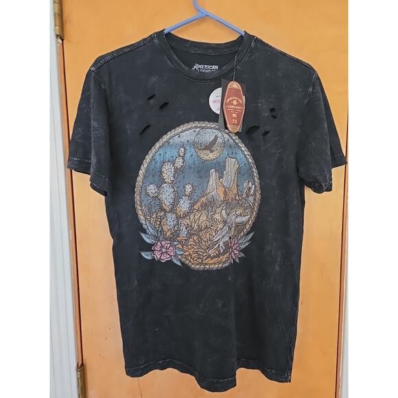 The Buckle Women’s American Highway Acid Wash Distressed Shirt-New! Sz Small - Picture 2 of 7